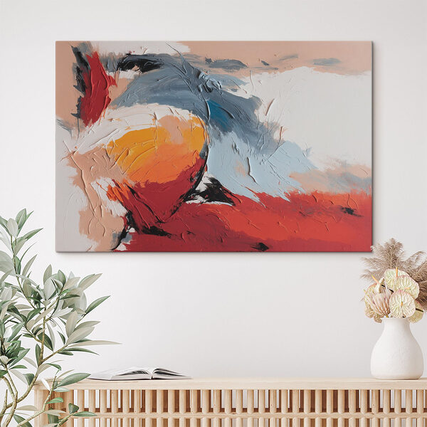 Levendige tinten in abstracte expressie Canvas Schilderijen Levendige tinten in abstracte expressie