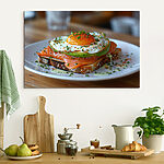 Canvas Schilderijen Bord met eten erop