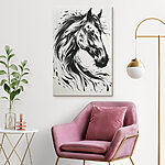 Canvas Schilderijen Zwart-wit tekening van een paard