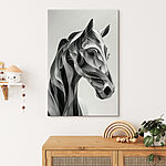 Canvas Schilderijen Paardenhoofd van papier