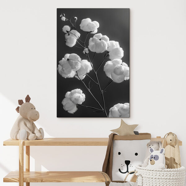 Plant met wattenbolletjes Canvas Schilderijen Plant met wattenbolletjes