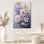 Canvas Schilderijen Groep bloemen in een vaas