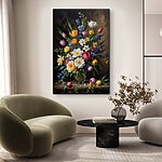Canvas Schilderijen Vaas met bloemen
