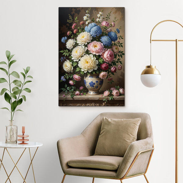 Vaas met bloemen Canvas Schilderijen Vaas met bloemen