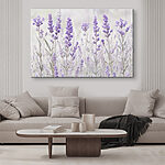 Canvas Schilderijen Groep paarse bloemen