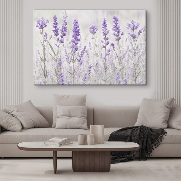 Groep paarse bloemen Canvas Schilderijen Groep paarse bloemen