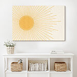 Canvas Schilderijen Zon met lijnen en stippen