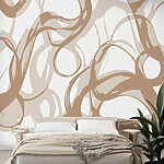 Fotobehang Witte en bruine swirls