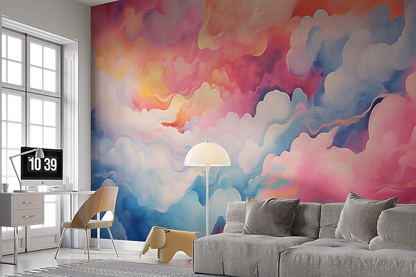 Kleurrijke wolken in de lucht Fotobehang Kleurrijke wolken in de lucht