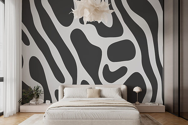 Fotobehang Abstract monochroom golfpatroonontwerp