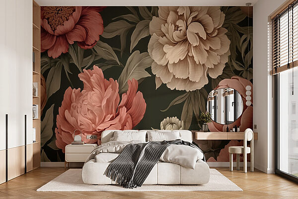 Behang met bloemen Fotobehang Behang met bloemen