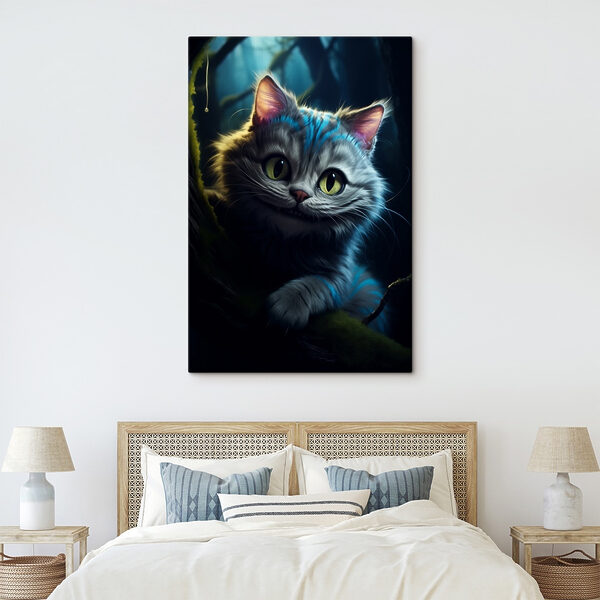 Kat liggend op een boomtak Canvas Schilderijen Kat liggend op een boomtak