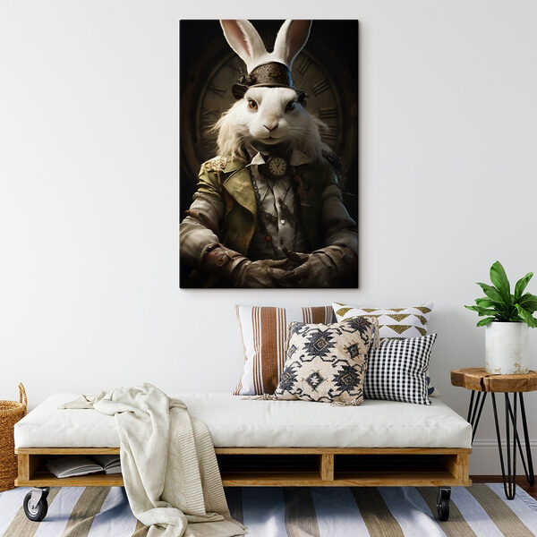 Konijn in een kledingstuk Canvas Schilderijen Konijn in een kledingstuk