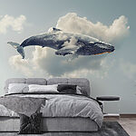 Fotobehang Walvis vliegend in de lucht