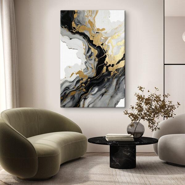 Abstracte kunst in zwart-wit Canvas Schilderijen Abstracte kunst in zwart-wit