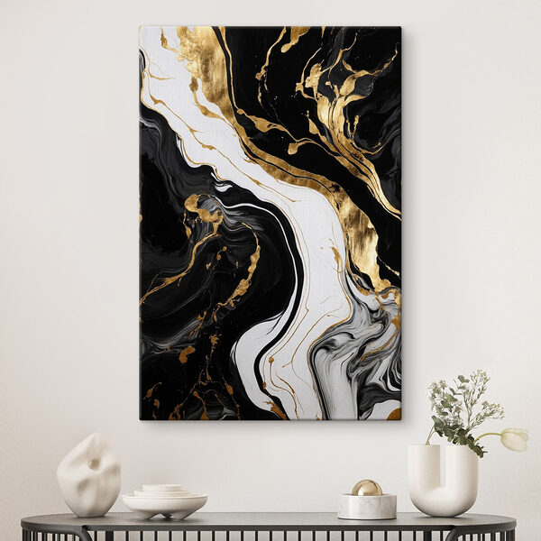 Abstracte wervelingen in felle kleuren Canvas Schilderijen Abstracte wervelingen in felle kleuren
