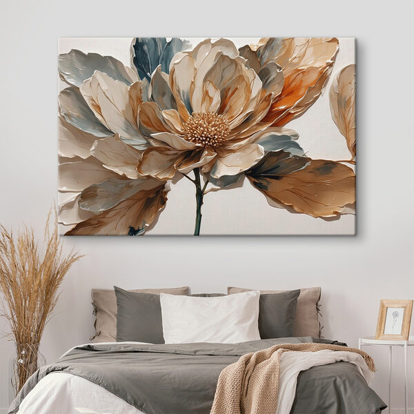 Elegante bloemen in rustgevende tinten Canvas Schilderijen Elegante bloemen in rustgevende tinten