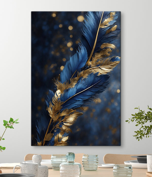 Elegante veren op een donkere achtergrond Canvas Schilderijen Elegante veren op een donkere achtergrond