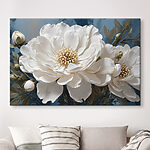 Canvas Schilderijen Delicate bloemen op levendige achtergrond
