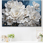 Canvas Schilderijen Groep witte bloemen