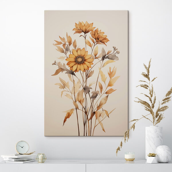 Schilderij van een zonnebloem Canvas Schilderijen Schilderij van een zonnebloem