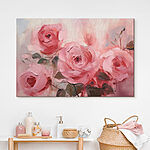Canvas Schilderijen Schilderij van roze rozen