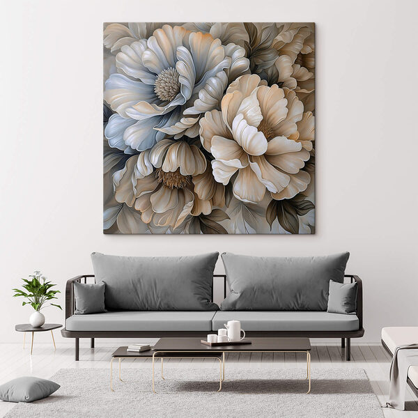 Delicate bloemen in zachte tinten Canvas Schilderijen Delicate bloemen in zachte tinten