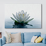 Canvas Schilderijen Witte bloem in water