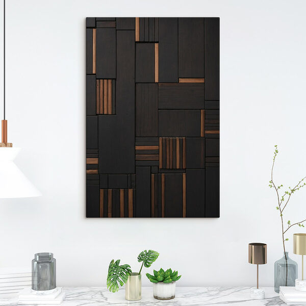 Wand van zwart en bruin hout Canvas Schilderijen Wand van zwart en bruin hout