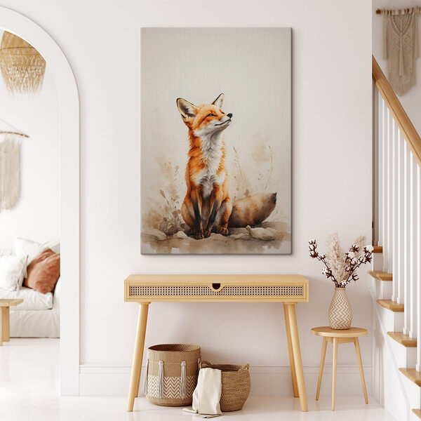 Schilderij van een vos Canvas Schilderijen Schilderij van een vos