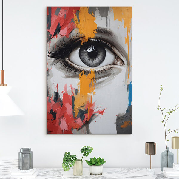 Schilderij van het oog van een vrouw Canvas Schilderijen Schilderij van het oog van een vrouw