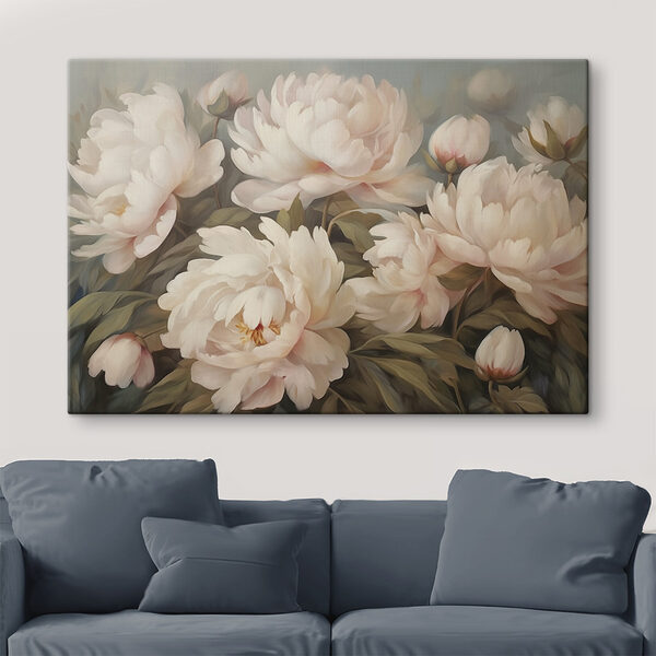 Schilderij van witte bloemen Canvas Schilderijen Schilderij van witte bloemen