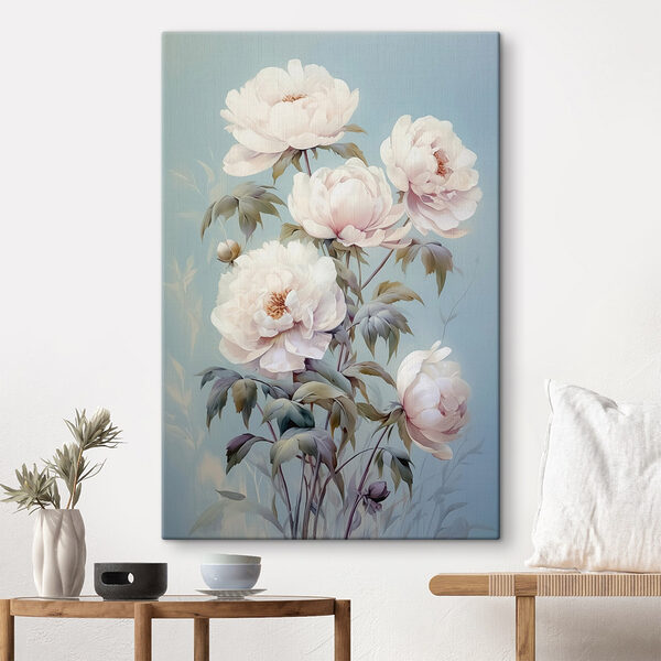 Schilderij van witte bloemen Canvas Schilderijen Schilderij van witte bloemen
