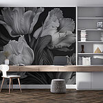 Fotobehang Elegante tulpen in monochrome tinten.