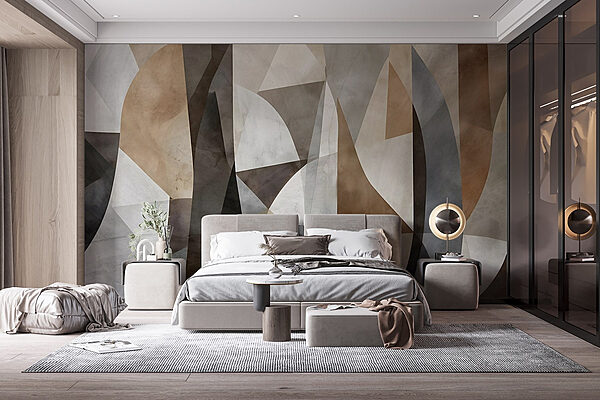 Muur met verschillende kleuren en vormen Fotobehang Muur met verschillende kleuren en vormen