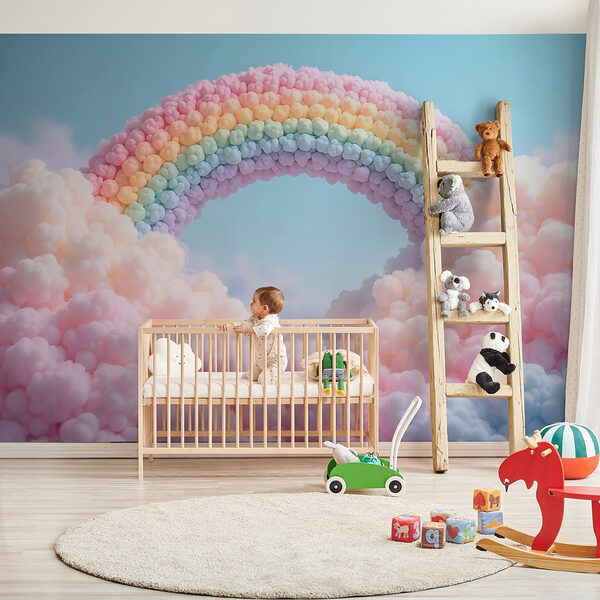 Fotobehang Regenboog gemaakt van wolken