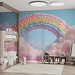 Fotobehang Regenboog gemaakt van wolken