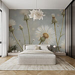 Fotobehang Delicate bloemen in zachte focus
