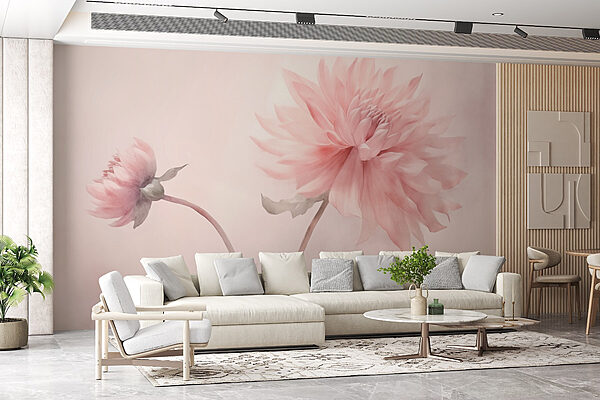 Delicate bloesems in zachte tinten Fotobehang Delicate bloesems in zachte tinten