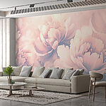 Fotobehang Delicate bloesems in zachte tinten