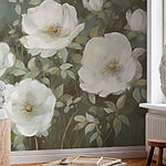 Fotobehang Schilderij van witte bloemen