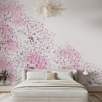 Fotobehang Roze bloemen met paarse vlekken