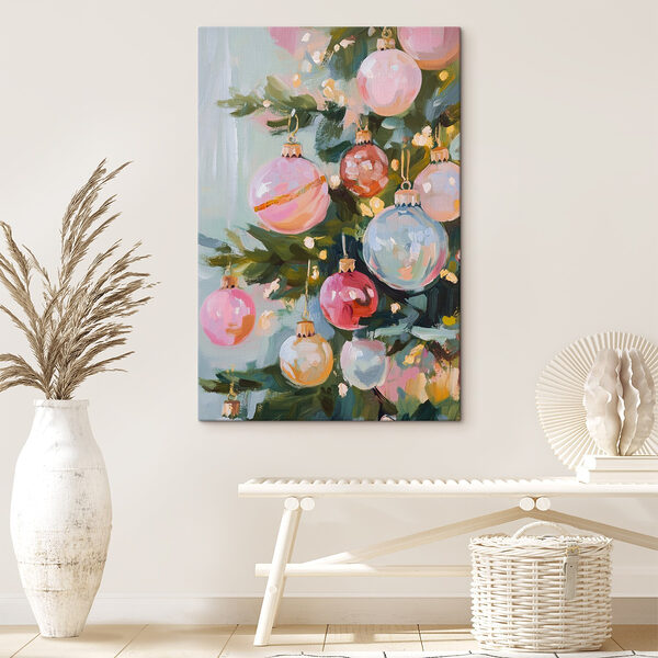 Schilderij van een kerstboom Canvas Schilderijen Schilderij van een kerstboom