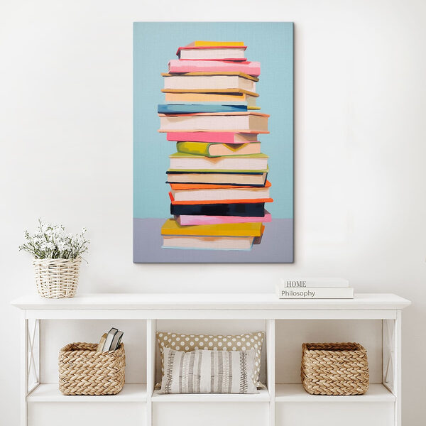Stapel boeken op een tafel Canvas Schilderijen Stapel boeken op een tafel