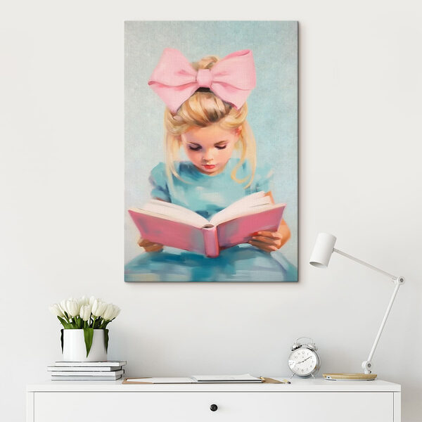 Meisje leest een boek Canvas Schilderijen Meisje leest een boek
