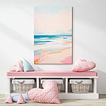 Canvas Schilderijen Strand met golven en zand