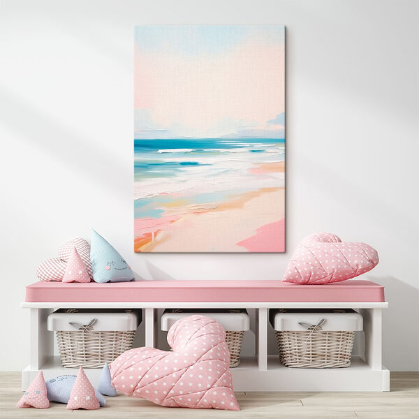 Strand met golven en zand Canvas Schilderijen Strand met golven en zand