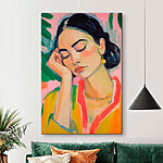 Canvas Schilderijen Schilderij van een slapende vrouw