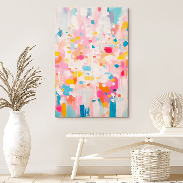 Kleurrijke verfspetters op een wit oppervlak Canvas Schilderijen Kleurrijke verfspetters op een wit oppervlak