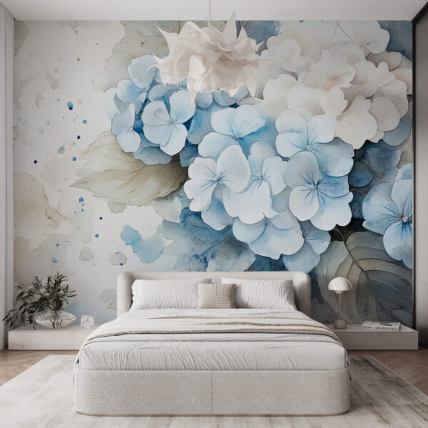 Fotobehang Fotobehang Aquarel van een bos bloemen (Artikelnummer: w02493)
